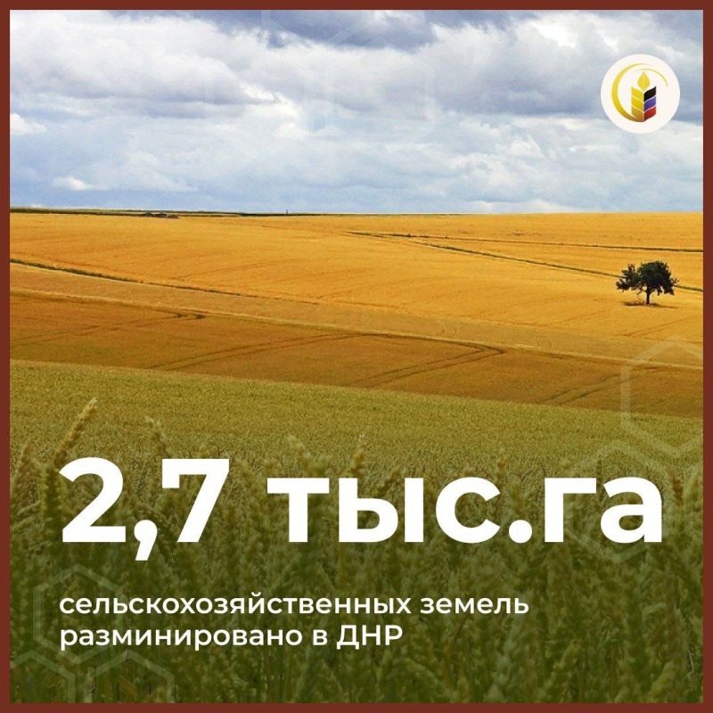 На территории Республики проведены работы по очистке земель сельскохозяйственного назначения от взрывоопасных предметов на участках общей площадью 2,7 тыс. га