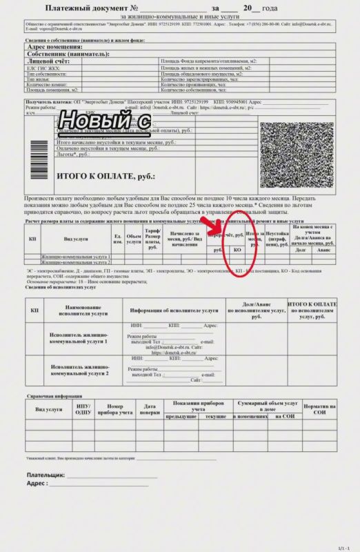 В сентябре 2025 года "Энергосбыт Донецк" вводит обновленный формат единого платежного документа (ЕПД)