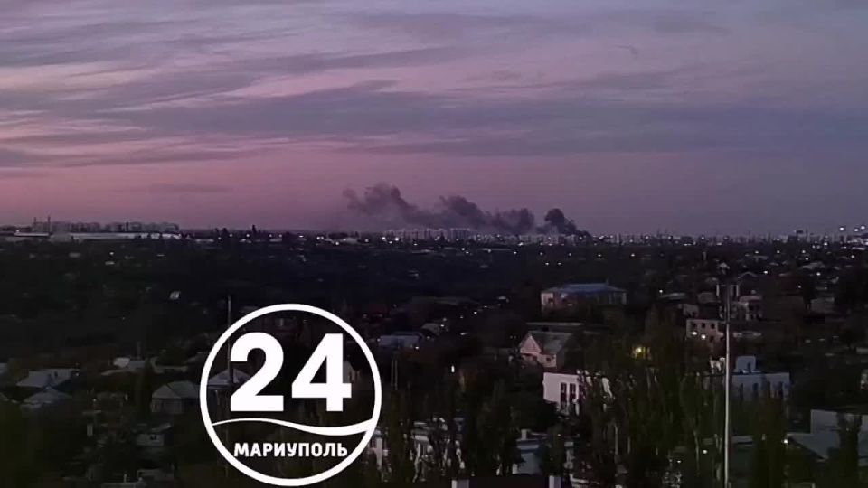 Сильный пожар в западной части города