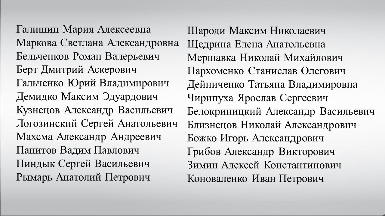 В связи с ликвидацией администрации Ильичёвского района города Мариуполя (распоряжение администрации города Мариуполя от 08.09.2025 № 72) просим обратиться в администрацию граждан, указанных в карточках