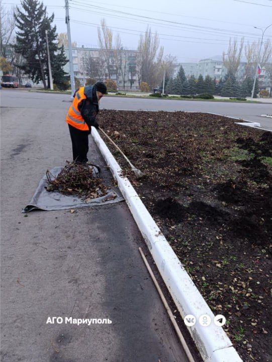 В Мариуполе коммунальщики продолжают благоустраивать зелёные зоны