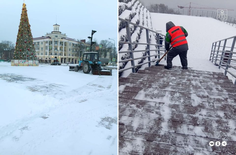 Коммунальщики продолжают расчищать от снега любимые места отдыха мариупольцев