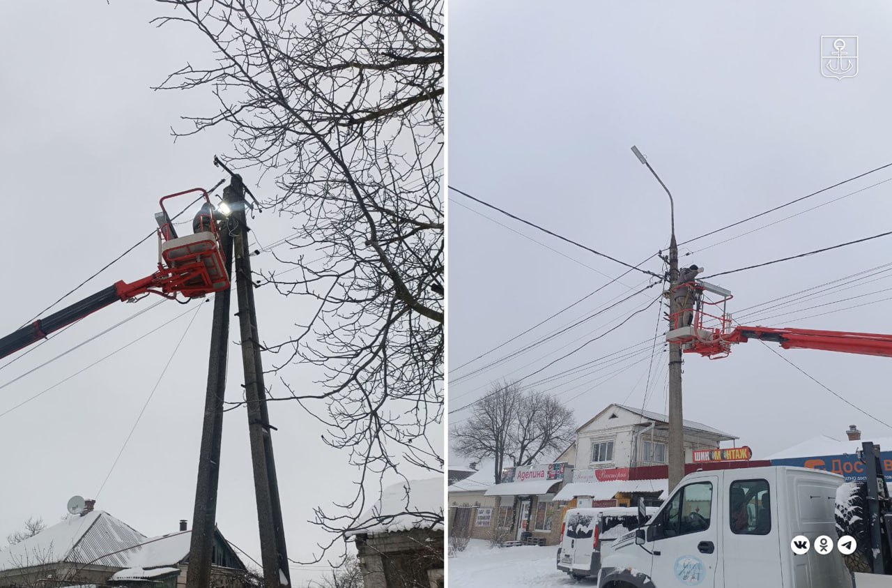Мариупольские энергетики инспектируют сети наружного освещения в Приморском районе
