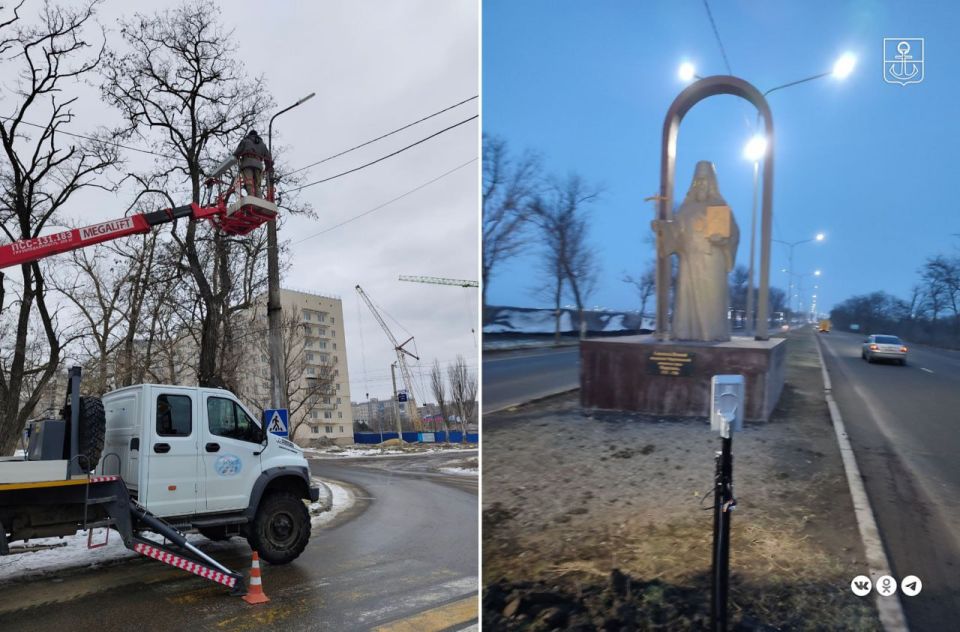 На улицах Мариуполя энергетики обновили более 40 светильников