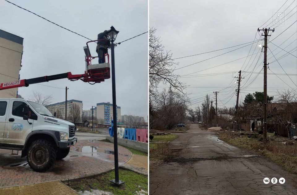 Мариупольские энергетики продолжают инспектировать сети наружного освещения