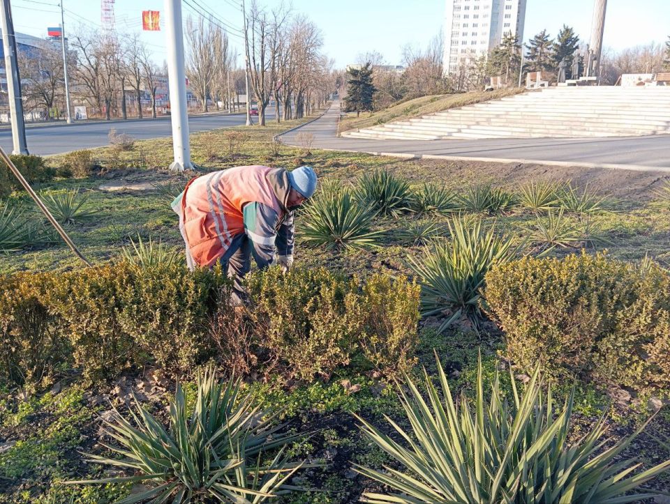В Мариуполе продолжаются активные работы по благоустройству зеленых зон