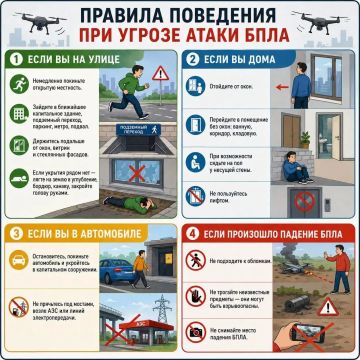 ПРАВИЛА ПОВЕДЕНИЯ ПРИ УГРОЗЕ АТАКИ БЕСПИЛОТНИКОМ