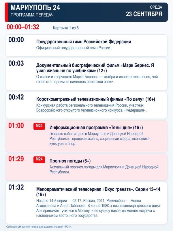 «Мариуполь 24» — программа передач