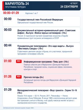 «Мариуполь 24» — программа передач Четверг, 24 сентября