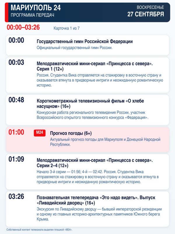 «Мариуполь 24» — программа передач