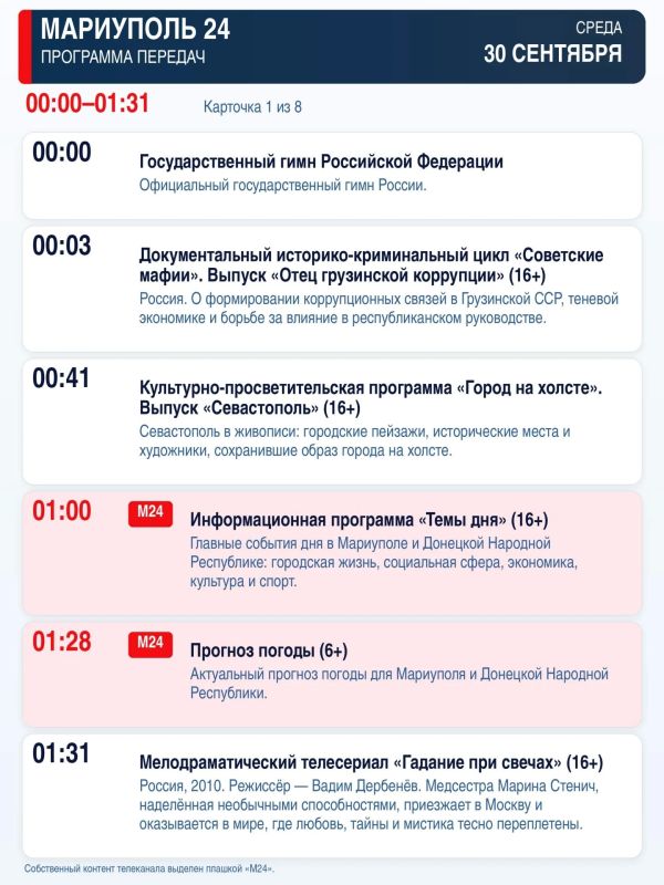 «Мариуполь 24» — программа передач
