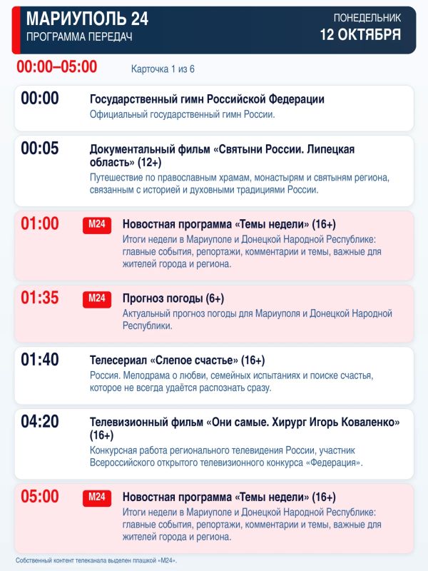 «Мариуполь 24» — программа передач